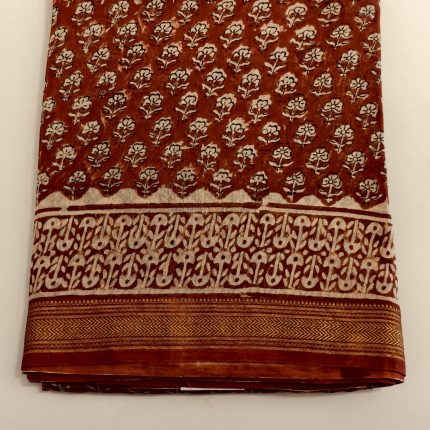 Red Maheshwari Silk Cotton Saree