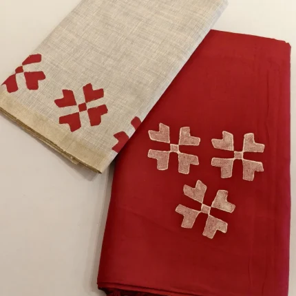 Maroon Polycotton Saree