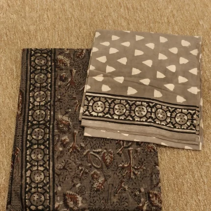 Grey Kota Doria Saree