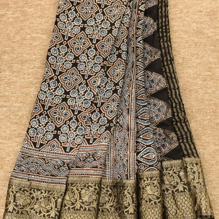 Black Dola Silk Saree