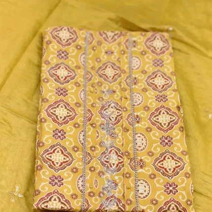 Mustard Muslin Unstitched Salwar Suit