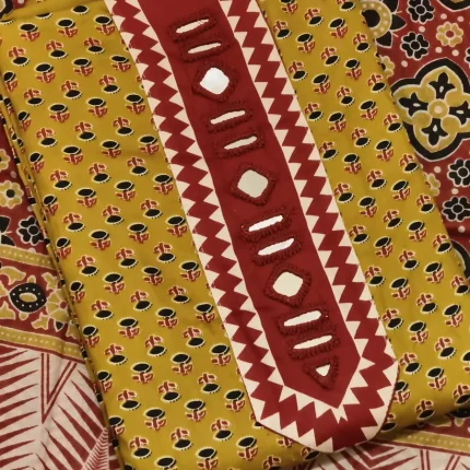Yellow Rayon Unstitched Salwar Suit