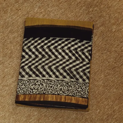 Black And Yellow Kota Doria Saree