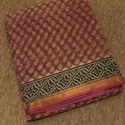 Pink Kota Doria Saree