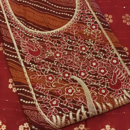 Maroon Muslin Unstitched Salwar Suit