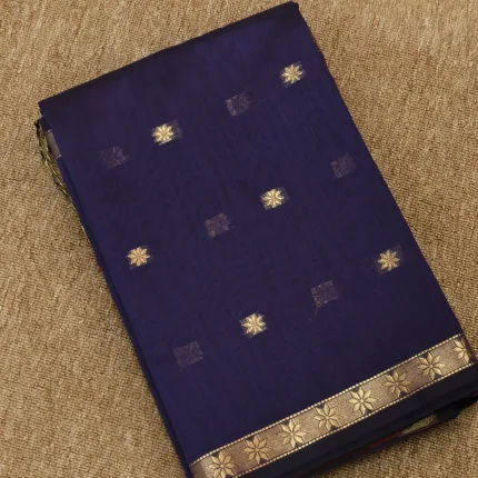 Violet And Red Maheshwari Silk Cotton Saree