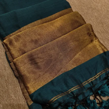 Teal  Festive Cotton Saree