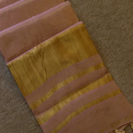 Pink Mul Tissue  saree