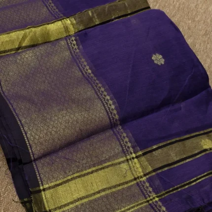 Purple Semi Maheswari Silk Cotton Saree