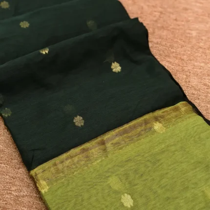 Green Semi Maheswari Silk Cotton Saree