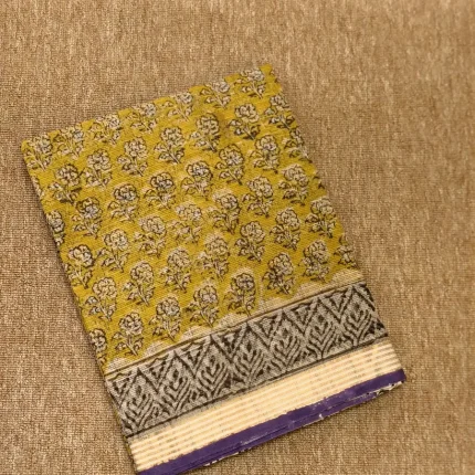 Yellow Kota Doria Saree