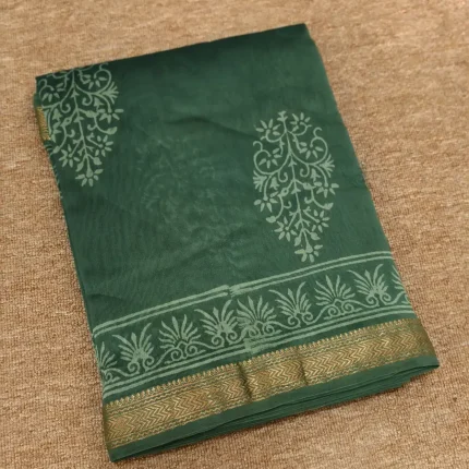 Green Maheshwari Silk Cotton Saree