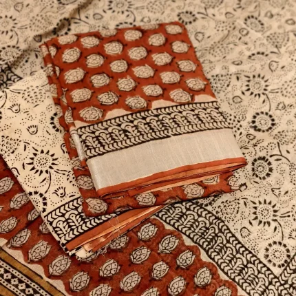 Linen cotton Unstitched Salwar Suit Set